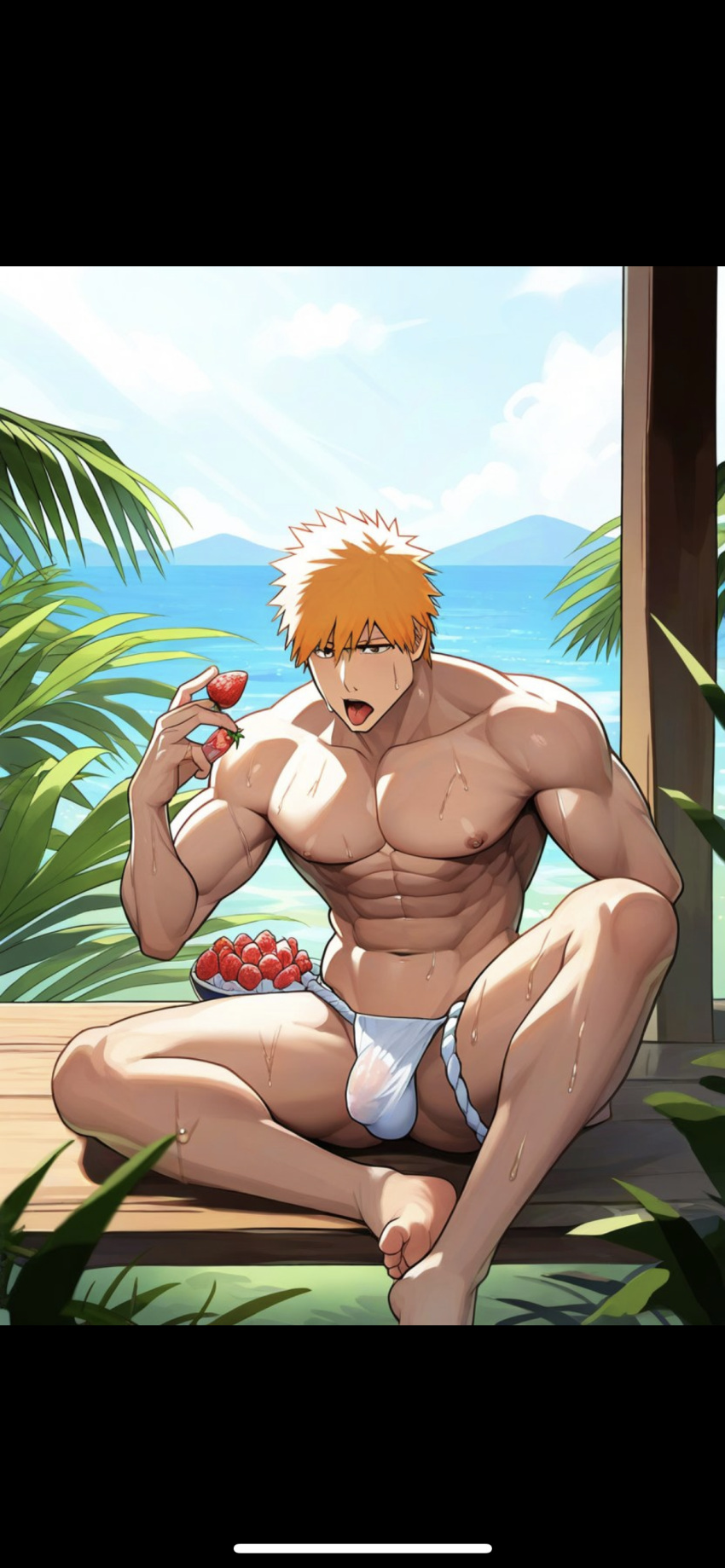 ai_generated bleach bleach:_the_thousand-year_blood_war gay ichigo_kurosaki kurosaki_ichigo male male_only yaoi