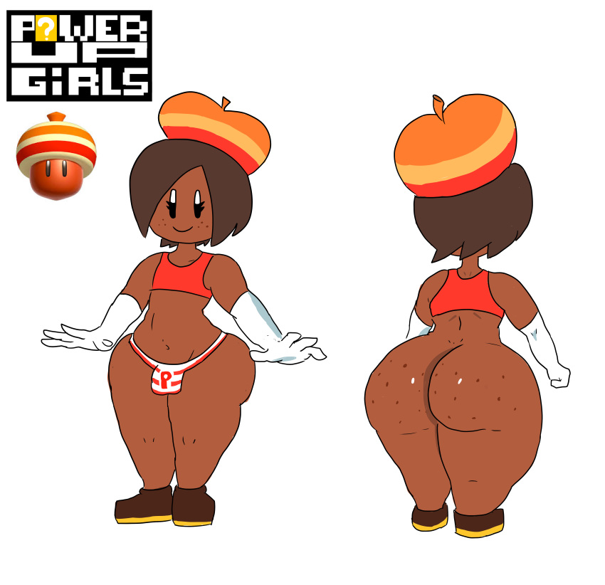 1boy azel_(meow_fuck) big_ass femboy feminine_male male male_only mario_(series) meow_fuck new_super_mario_bros._u nintendo power_up power_up_girl short_hair solo super_acorn thick_thighs trap