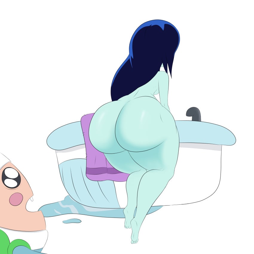 1boy 1girls 2021 adventure_time ass ass_focus ass_shot bathtub big_ass big_breasts big_butt blush blushing canonical_scene cheekclappa clothed_male_nude_female female finn_the_human huge_ass huge_butt human hyper_ass imobi male marceline marceline_abadeer massive_ass naked nude nude_female peeping_on_marceline saucekay thick thick_ass thick_thighs towel vampire