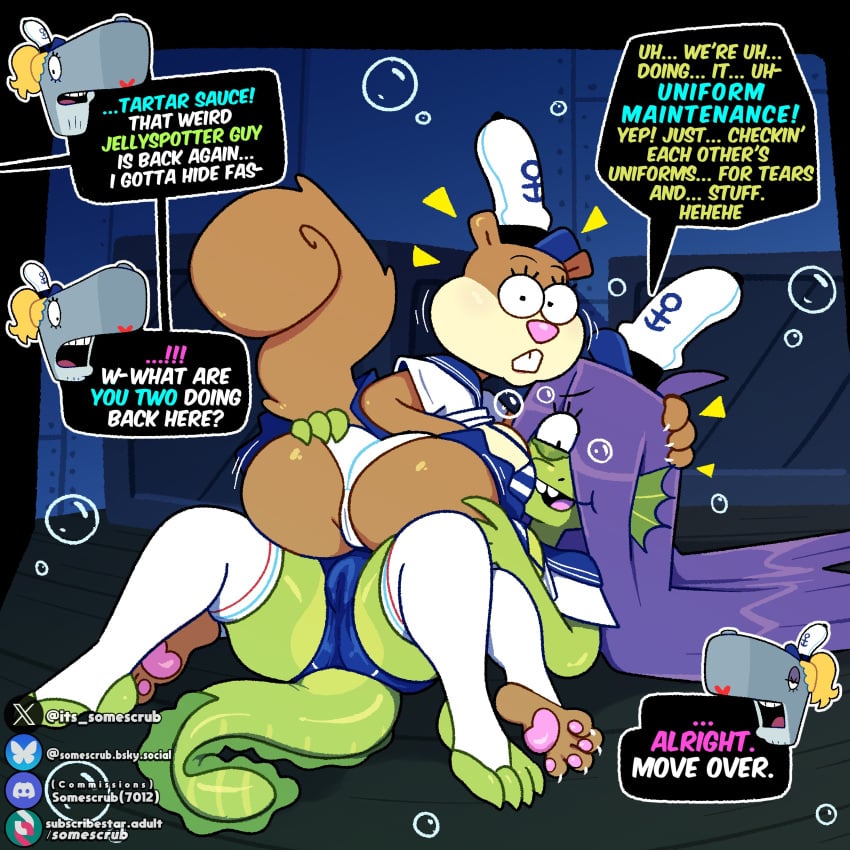 animal_ears animal_humanoid animal_tail ass breasts eelie_applebottom female fur fur_ass fur_breasts fur_thick_thighs furry nickelodeon oc pearl_krabs sandy_cheeks scrubforfun somescrub spongebob_squarepants tagme yuri