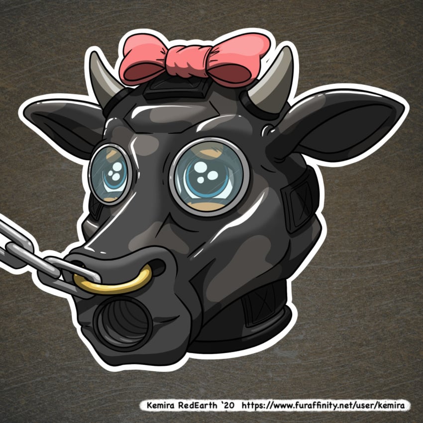 2020 ambiguous_gender animal_mask anthro artist_name big_pupils black_body black_fur black_latex blue_eyes border_collie bovid_horn bovine_horn bow_tie canid canine canis chains clothing collie cow_horn cow_mask dilated_pupils domestic_dog facial_piercing fur headgear headshot_portrait headwear herding_dog hi_res horn kemira latex latex_clothing latex_headwear latex_mask male_(lore) mammal mask multicolored_body multicolored_fur nose_piercing nose_ring outline pastoral_dog piercing pinereese pink_bow_tie pleading_eyes portrait pupils ring_piercing sheepdog simple_background solo tan_body tan_fur text textured_background tube_gag two_tone_body two_tone_fur url white_outline