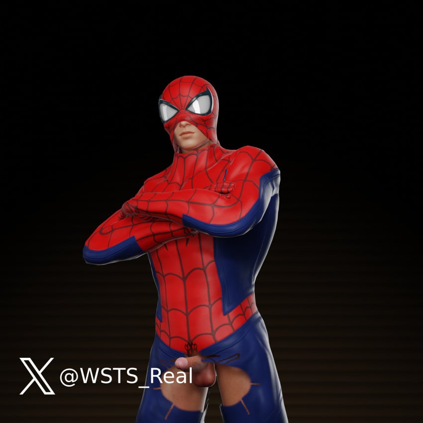 fortnite human human_only male male_only marvel marvel_comics mask_pull peter_parker pose ripped_clothing ripped_suit spider-man spider-man_(fortnite) spider-man_(series) willsmiththeslappers