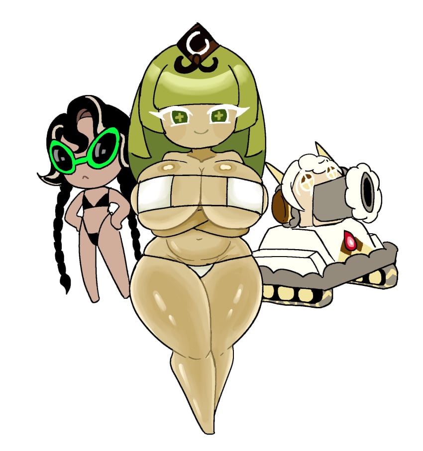 3girls choco_drizzle_cookie cookie_run cookie_run_kingdom dracoarcto green_tea_mousse_cookie pudding_a_la_mode_cookie sisters