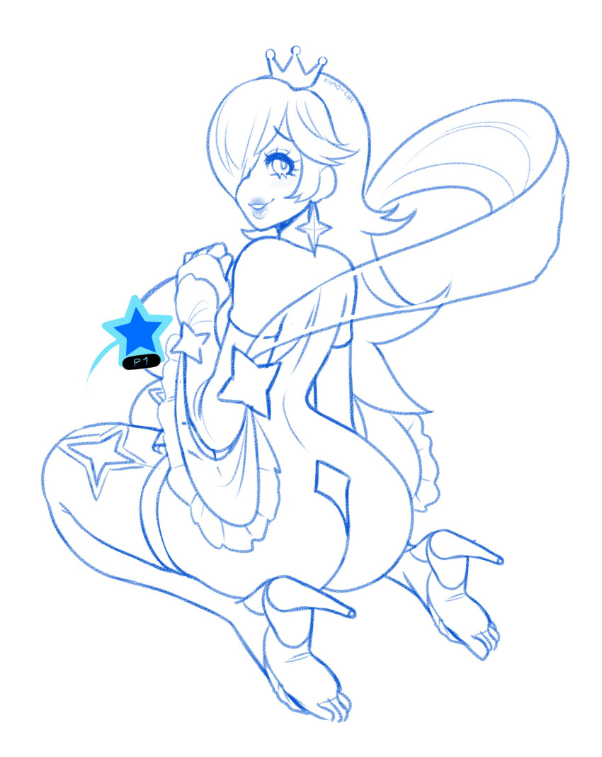 1girls creative_censorship female female_only goddess_rosalina_(awesomeerix) lineart mario_(series) nintendo player_1 princess_rosalina sodachern solo super_mario_galaxy tagme