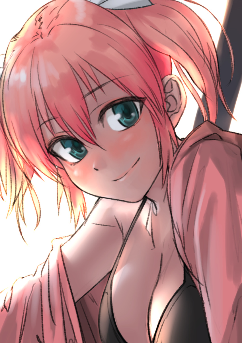 bangs black_bikini blush daitoshokan_no_hitsujikai female female_only kilye_4421 kodachi_nagi red_hair smile