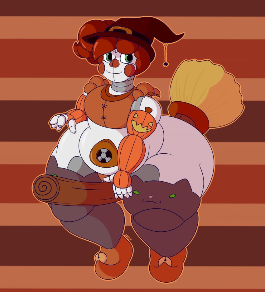 baby_(fnafsl) circus_baby circus_baby_(fnaf) circus_baby_(sausagesspicy) female female_only five_nights_at_freddy's five_nights_at_freddy's:_sister_location halloween halloween_costume sausagesspicy sausagesspicy_(artist) scottgames sister_location solo thick thick_thighs wide_hips