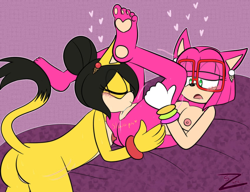 2girls amy_rose ass breasts closed_eyes cunnilingus female female_only half-closed_eyes honey_the_cat inkbunny lesbian_sex licking_pussy multiple_girls pink_fur pink_hair pussy pussy_lick silverzure sonic_(series) sonic_the_hedgehog_(series) vagina yellow_fur yellow_hair yuri