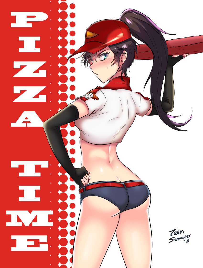 1girls ass black_hair clothing culinary_masters_series gloves league_of_legends long_hair pizza_delivery_sivir sivir sytokun tagme