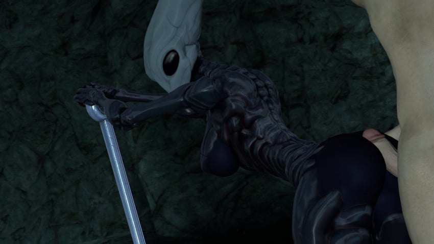 1boy 1girls breasts hollow_knight hollow_knight_x_humans hornet_(hollow_knight) human penis penis_on_ass penis_on_butt tagme turborenegade