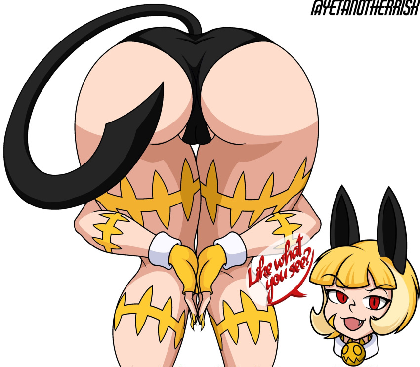 1girls amen_pose ass ass_focus ass_up bent_over big_ass big_butt blonde_hair cat_ears cat_girl cat_tail catgirl detachable detachable_head female female_only hands_together headless meme nadia_fortune praise_da_booty_(meme) presenting presenting_hindquarters presenting_pussy rear_view red_eyes simple_background skullgirls tail thick_ass thick_butt thick_thighs yellow_hair yetanotherrisk