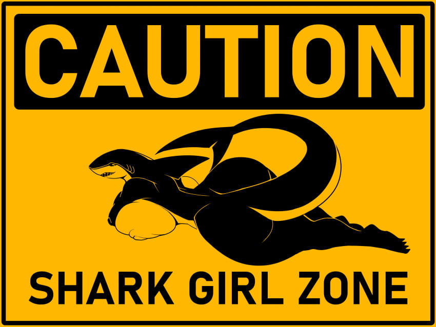 1girls anthro ass ber00 breasts caution_sign completely_nude female female_only huge_ass huge_breasts marine nude nude_female pictogram shark sharp_teeth solo thick_thighs warning_sign wide_hips