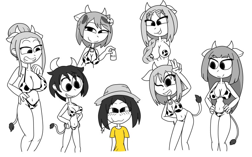 1boy 6girls bell bikini bottle cow_bell cow_bikini cow_girl cow_horns doodle earth-chan earth-chan_(fymaxine) glass harem hideki(hideki_henry) hidekihenry jupiter-chan jupiter-chan_(fymaxine) large_breasts mars-chan mars-chan_(fymaxine) naughty_face neptune-chan neptune-chan_(fymaxine) tall tall_female taped_nipples uranus-chan uranus-chan_(fymaxine) venus-chan venus-chan_(fymaxine)