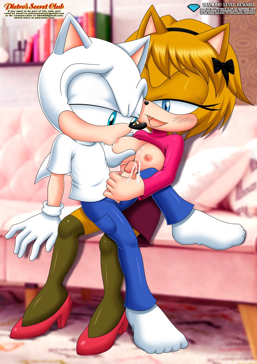 1boy 1girls anthro bbmbbf breast_sucking breasts_out_of_clothes derp_the_hedgehog derpina_the_hedgehog diamond_level female handjob male mobius_unleashed nipple_suck nipples nursing_handjob palcomix pietros_secret_club rage_comics sonic_(series)