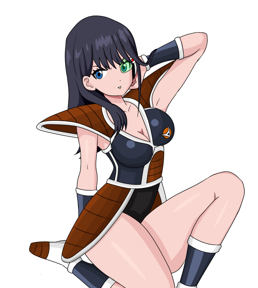 1girls armor black_hair blue_eyes body_change body_swap captain_ginyu dragon_ball dragon_ball_z female female_only ginyu1992 ginyu_force_battle_armor green-tinted_eyewear long_hair scouter smirk solo ssss.gridman tagme takarada_rikka thick_thighs thighs tinted_eyewear wearing_others_clothes