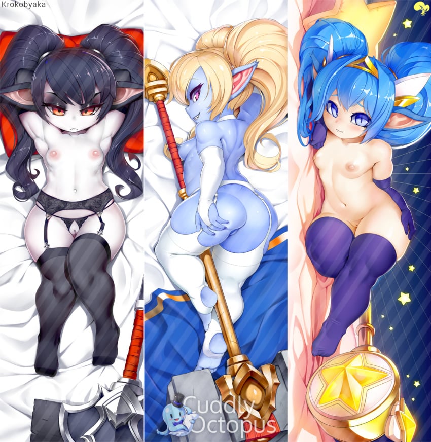 2020 3girls animal_ears arched_back areolae ass back big_ass black_gloves black_hair black_legwear black_panties blonde_hair blue_eyes blue_hair bottom_heavy breasts bridal_gauntlets choker crotchless crotchless_panties cuddly_octopus curvy cute_fang dakimakura deep_skin elbow_gloves eyeshadow female female_only frown garter_belt garter_straps gloves goth goth_girl hammer hand_on_hip huge_ass huge_weapon krokobyaka league_of_legends legacy_series looking_at_viewer lying makeup multiple_girls multiple_persona navel nipples noxus_poppy nude on_back on_side panties poppy presenting purple_eyes purple_gloves purple_legwear pussy rear_view red_eyes riot_games shortstack sideboob small_breasts smile star_guardian_poppy star_guardian_series thick_thighs thighhighs toeless_legwear twintails underwear voluptuous wand weapon wide_hips yordle