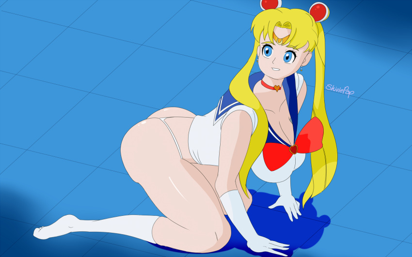 big_ass bishoujo_senshi_sailor_moon clothing female large_breasts meme panties sailor_moon sailor_moon_redraw_challenge sailor_senshi_uniform shiviepop thong usagi_tsukino