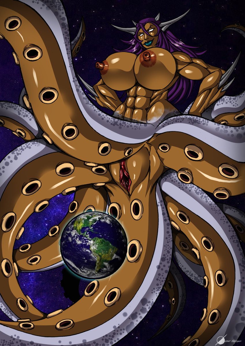 abs absurd_res animal_humanoid big_breasts breasts cephalopod cephalopod_humanoid clitoris earth erect_nipples female genitals hi_res huge_breasts humanoid macro marine marine_humanoid mollusk mollusk_humanoid muscular muscular_female nipples nude osmar-shotgun planet pussy solo space