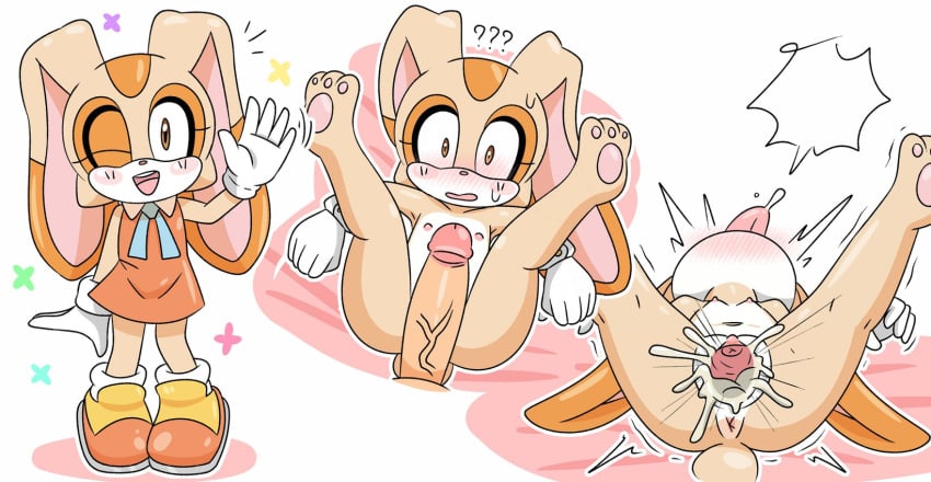 ahe_gao anthro blush bodily_fluids breasts cream_the_rabbit cub cum cum_from_vagina cum_in_pussy cum_inside female lagomorph leporid mammal pussy rabbit sega small_breasts sonic_(series) sonic_the_hedgehog_(series) surjang tagme tongue_out young younger_female