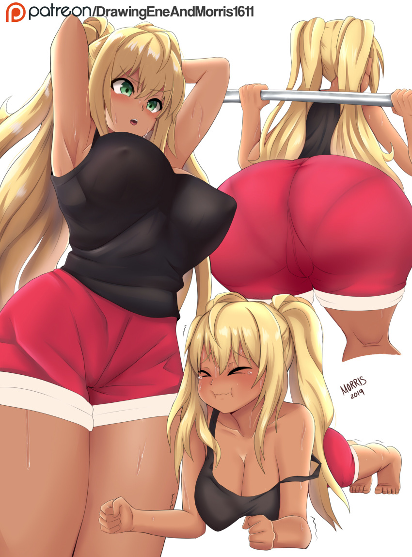 >_< 1girls 2010s 2019 abs armpits arms_behind_head ass athletic athletic_female barefoot big_ass big_breasts black_topwear blonde_hair blush cameltoe dated dumbbell dumbbell_nan_kilo_moteru? erect_nipples erect_nipples_under_clothes exercise eyebrows_visible_through_hair female front_view gyaru gym_shorts huge_ass huge_breasts kneepits lifting_weights long_hair manga moderate_tomboy morris nipple_bulge pantylines patreon patreon_username peak_human_strength planking push-up rear_view sakura_hibiki_(dumbbell_nan_kilo_moteru?) scrunchy_face serious shiny_hair shiny_skin shorts simple_background solo solo_female squatting standing strap_slip streaming_sweat sweat sweaty_armpits sweaty_arms sweaty_face sweaty_legs tan_skin tank_top teal_eyes thick_ass thick_thighs thighs tight_clothing tight_shirt tight_shorts tomboy trembling twintails two_tone_bottomwear url voluptuous watermark weights white_background worm's-eye_view