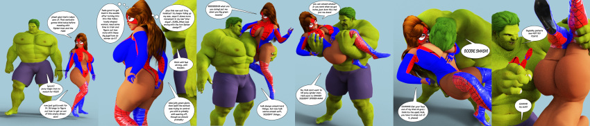 1boy 1girls 3d ass bimbo brainwashed breast_in_face comic costume dialogue dubious_consent female forced_sex genderswap genderswap_(mtf) holding_partner huge_ass hulk hulk_(series) human lustful_energy male marvel marvel_comics mind_control nonconsensual panties peter_parker revealing_clothes ripped_clothing rule_63 saturnxart sequence spider-man spider-man_(series) straight wardrobe_malfunction what