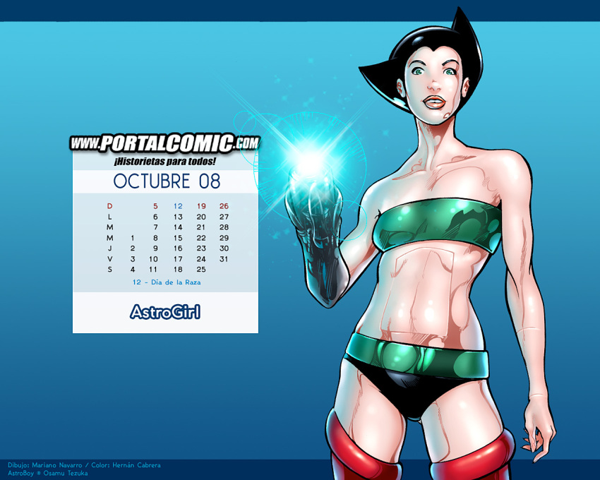 1girls android astro_boy breasts calendar_(medium) female female_only machine mariano_navarro robot robot_girl rule_63 solo tagme