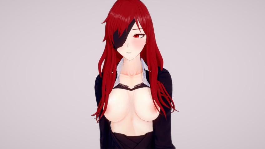 1girls 3d breasts eyepatch female female_only hwa_ryun red_hair solo tower_of_god