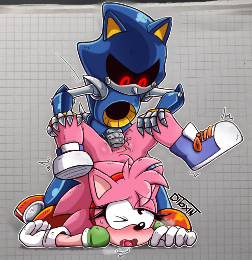 ahe_gao amy_rose anal anthro classic_amy_rose ditoxin drooling dubious_consent female from_behind hedgehog humanoid humanoid_penis male male_on_top mechanical metal_sonic robot sega sonic_(series) sonic_cd sonic_the_hedgehog_(series) straight