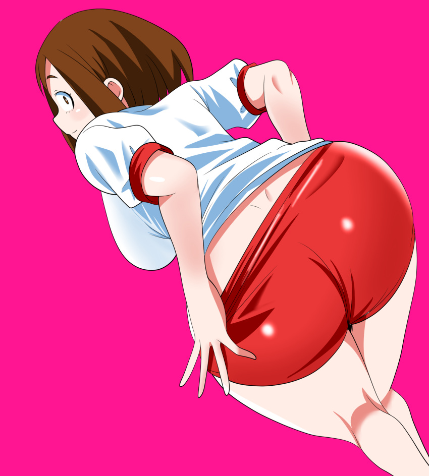 big_breasts brown_eyes brown_hair chelsea_cola female female_only looking_at_viewer looking_back mcdolkun my_hero_academia ochako_uraraka short_hair solo solo_female solo_focus