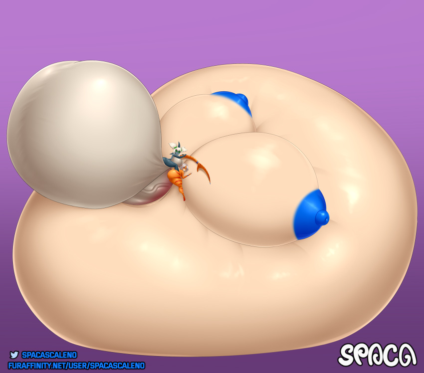 anthro ass balls belly big_balls big_breasts big_penis breasts digital_media_(artwork) duo erection female genitals hair hi_res huge_balls huge_cock humanoid humanoid_genitalia humanoid_penis hyper hyper_genitalia hyper_penis inflation nipples nude penetration penis sex simple_background spaca vaginal_penetration