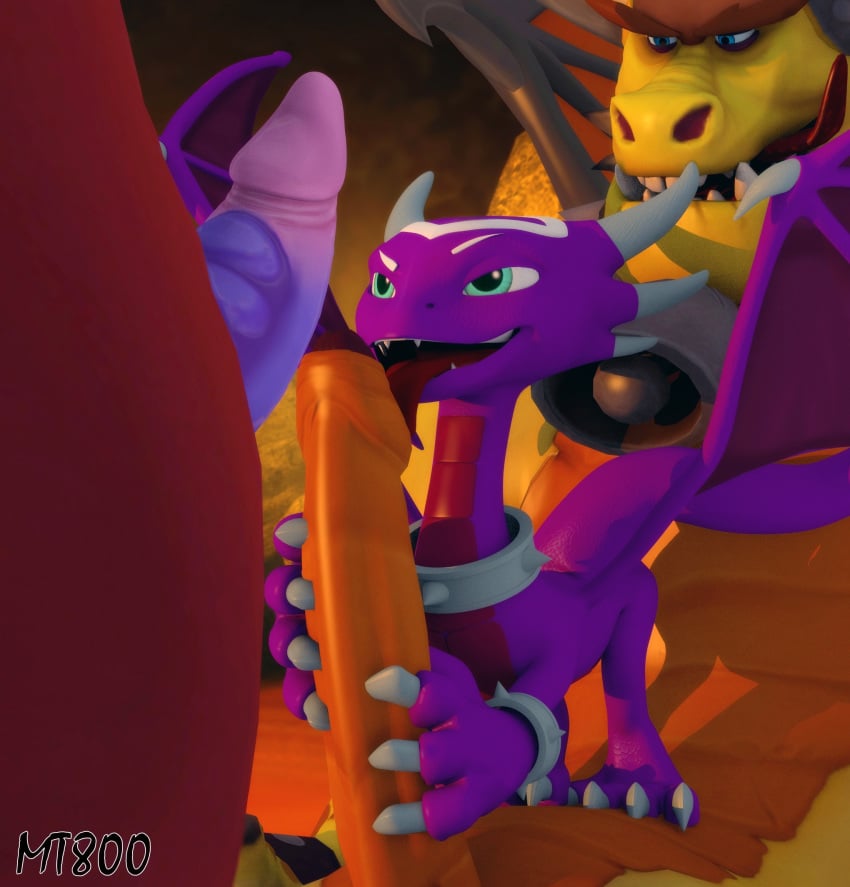 2020 3d_(artwork) activision ass_up blue_eyes boris_(spyro) bubba_(spyro) claws cynder dragon erection eyes_on_the_price female feral genitals group group_sex hi_res horn licking male mammal membrane_(anatomy) membranous_wings monster mt800 muscular muscular_male open_mouth penis purple_body purple_skin red_body red_skin scales scalie sex signature size_difference smile spyro_reignited_trilogy spyro_the_dragon straight tongue tongue_out video_games western_dragon wings yellow_scales