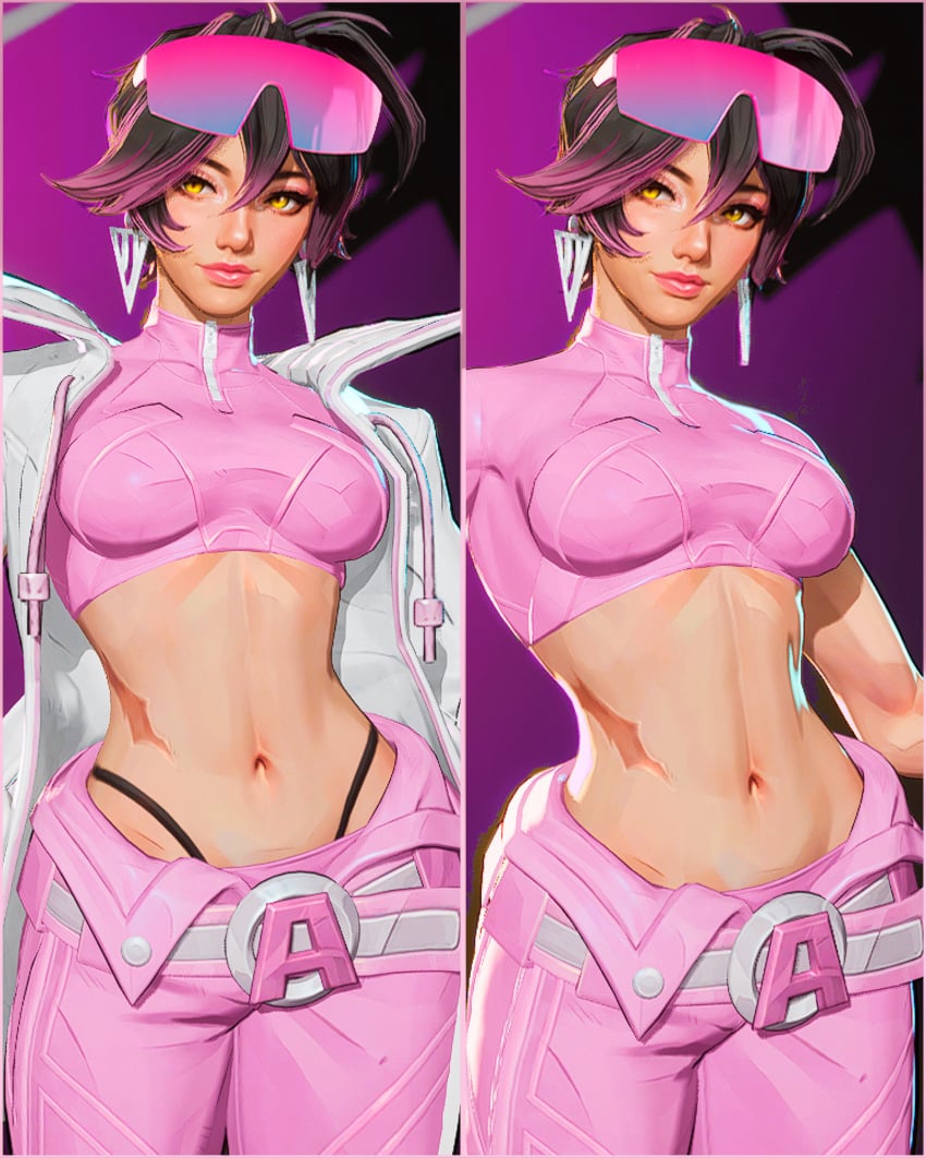 jubilation_lee jubilee jubilee_(marvel_rivals) marvel marvel_rivals midriff midriff_baring_shirt mod navel x-men