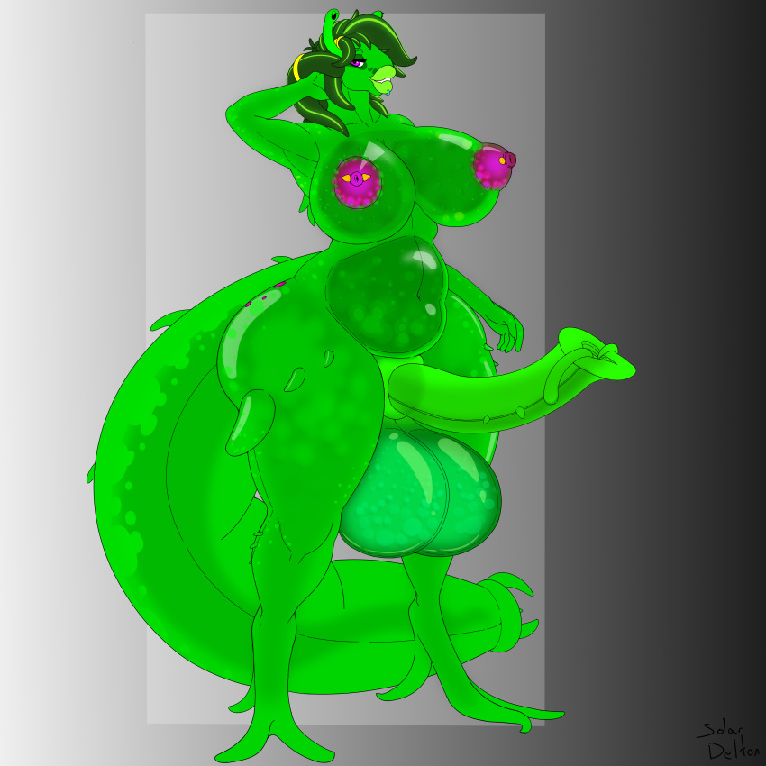 anthro colored furry futanari hyper_balls hyper_breasts hyper_penis slug slug_girl solardelton