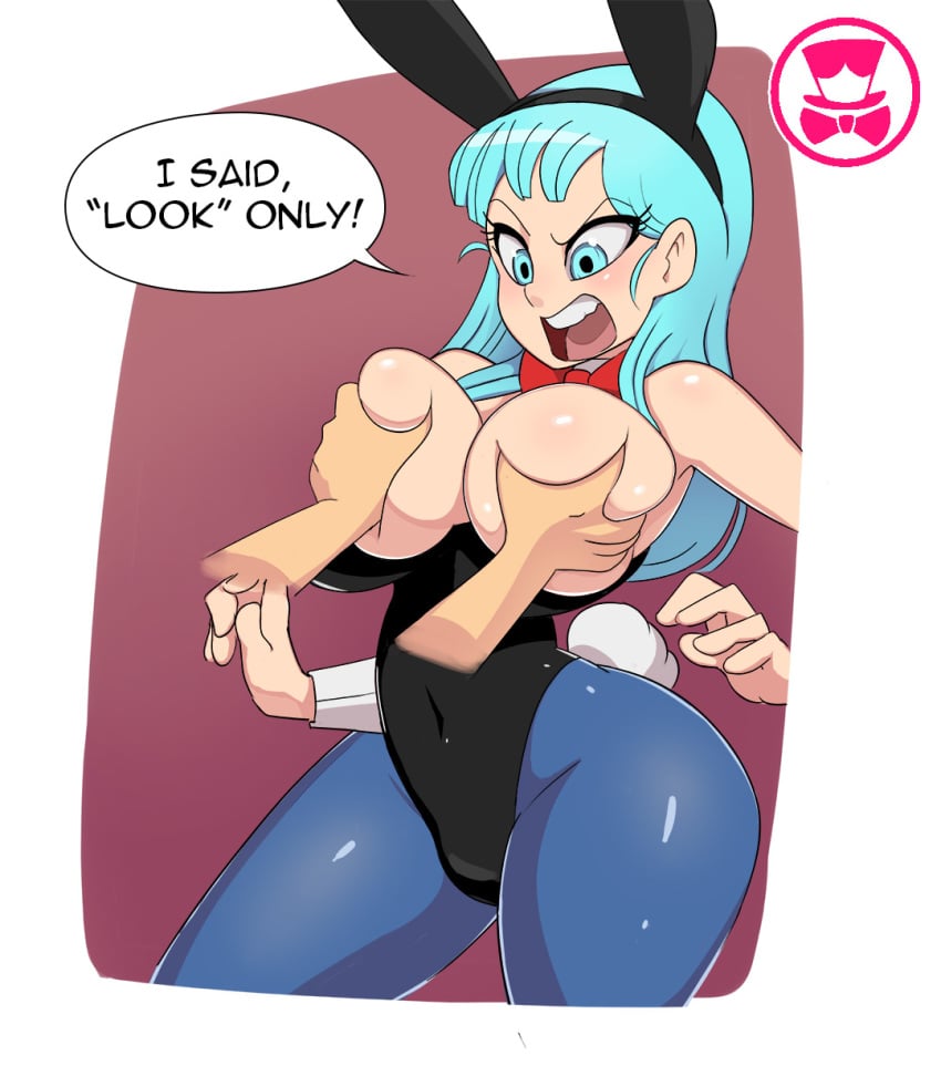 1girls ambiguous_gender angry annoyed big_thighs blue_hair blush bowtie breast_grab breast_grope breasts breasts_out bulma_(bunny) bulma_briefs bunny bunny_costume bunny_ears bunny_girl bunny_tail bunnysuit detached_collar dragon_ball dragon_ball_(classic) female gender_transformation genderswap_(mtf) groping huge_breasts large_breasts long_hair mad male mouth_open oolong oolong_(dragon_ball) open_mouth rule_63 schpicy shapeshifter shounen_jump straight teenager tight_clothing tight_fit voluptuous wide_hips wrist_cuffs