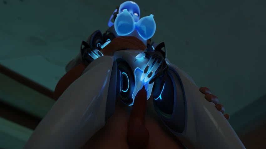 3d breasts deethot echo_(overwatch) female holding hologram male male_penetrating nipple nipples overwatch overwatch_2 penis pussy robot robot_girl smile smiling stand_and_carry_position standing standing_sex unseen_male_face