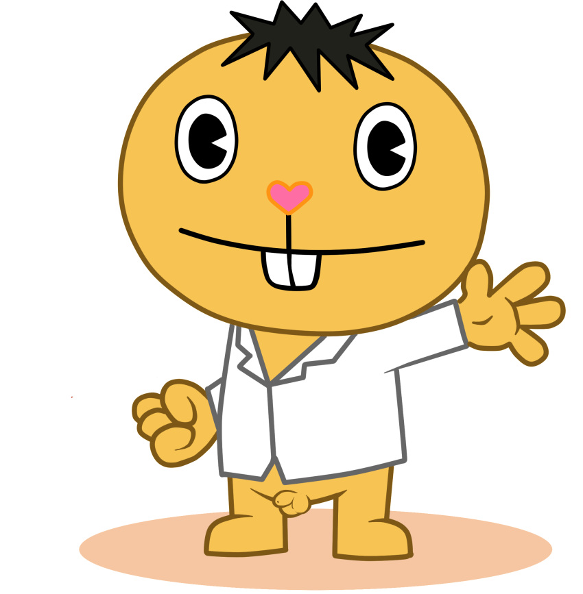 1boy 4_fingers coat doctor fist flaccid foreskin hamster happy_tree_friends long_foreskin male male_only original_character penis persimmon small_penis solo testicles uncut unretracted_foreskin yellow_penis