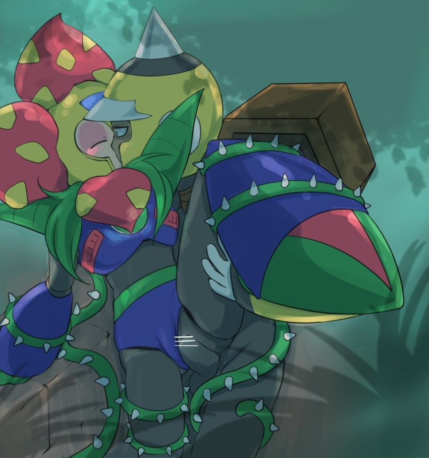 blush censored hornet_man mega_man mega_man(classic) mega_man_6 mega_man_9 plant_man sex source_not_archived vaginal_penetration おきつねあざみ ドクターぽいリー