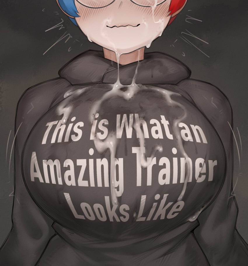 1girl absurdres black_hoodie blue_hair blush breasts commentary cum cum_on_body cum_on_breasts cum_on_chest cum_on_clothes cum_string english_commentary english_text facial glasses highres hood hood_down hoodie large_breasts multicolored_hair penny_(pokemon) pokemon pokemon_scarlet_and_violet red_hair simple_background solo upper_body wavy_mouth this_is_what_an_amazing_mom_looks_like meme nintendo dryvial english text big_breasts huge_breasts clothing clothed clothed_female female female_only solo_female 1girls short_hair two-tone_hair blushing blush_lines cum_on_face after_fellatio nerd nerdy_female pokemon_sv steam steaming_body after_sex hourglass_figure slim slim_waist waist upper_body_only upper_body_focus light_skin light-skinned_female voluptuous voluptuous_female curvy curvy_figure curvaceous 2d 2d_(artwork) 2026 hi_res absurd_res