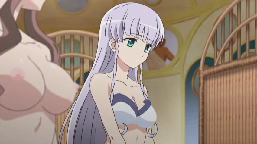 bra breasts furukawa_yui hanamiya_nagisa nude screencap ushinawareta_mirai_wo_motomete white_hair