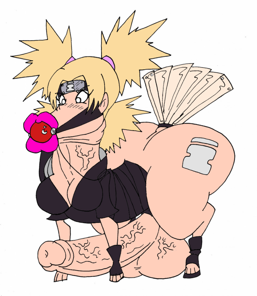 bad_art ball_gag body_horror buttplug da-fuze dorse edit futa_only futanari gag horrible_anatomy hyper_balls hyper_penis naruto naruto_shippuden queen's_stallion temari