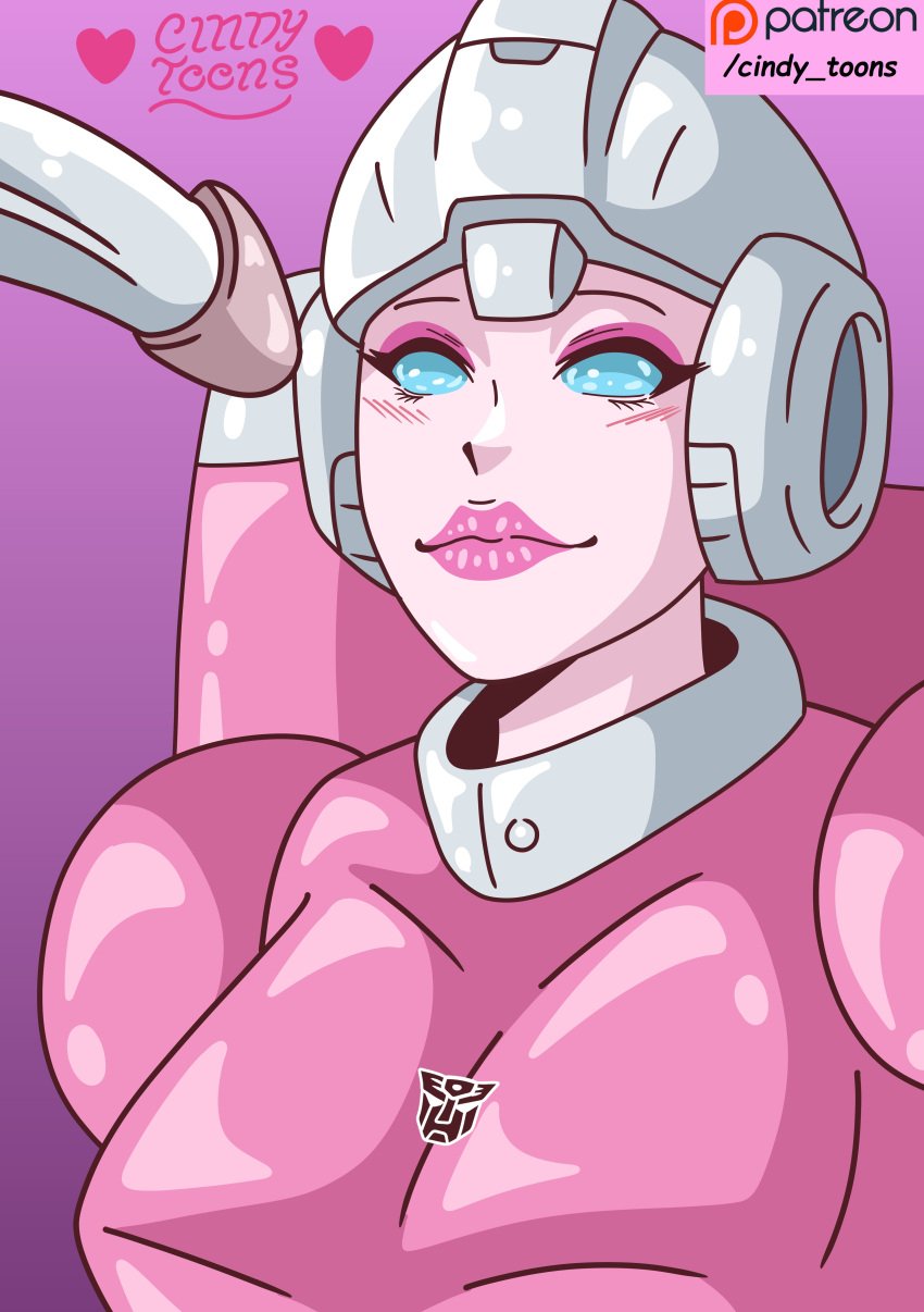 arcee arcee_(g1) breasts breasts_out cindy_toons cum cum_on_breasts cum_on_face fembot robot robot_girl robot_humanoid transformers transformers_g1