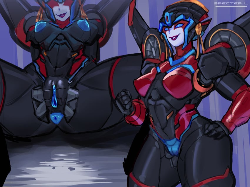 absurd_res anus areola ass big_areola blue_eyes breasts cybertronian female genitals hasbro hi_res humanoid looking_at_viewer machine medium_breasts nipples presenting pussy robot robot_humanoid smile smiling_at_viewer solo specter_l takara_tomy thick_thighs transformers windblade