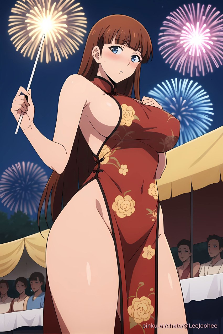 ai_generated anime candid ecchi female festival girl lee_joo_hee leejoohee leveling pinku pinku.ai pinkuai sideboob solo solo_leveling thighs wallpaper