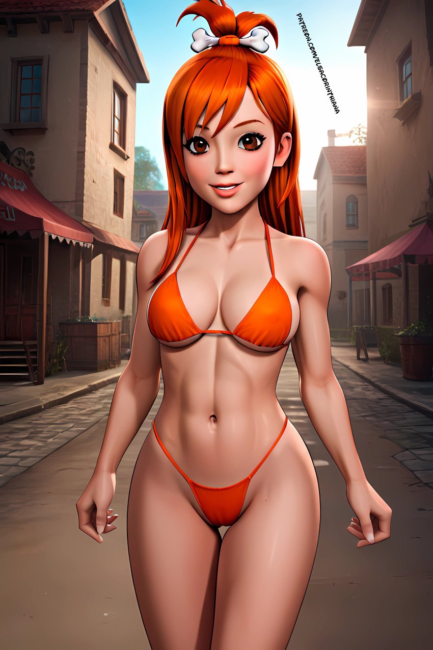 1woman admiring ai_art ai_generated ai_nude ai_porn bikini blue_sky boomerang_(tv_network) breasts brown_eyes cartoon cartoon_network city city_background elsacorinthiana exhibitionism female female_only happy hentai horny horny_face horny_female light-skinned_female light_skin long_hair long_hair_female medium_breasts navel nipples nude orange_bikini orange_hair pale-skinned_female pale_skin panties patreon patreon_link patreon_url patreon_username pebbles_flintstone photorealistic posing posing_for_picture posing_for_the_viewer semi-naked semi-nude semi-nudity semi_naked semi_nude skinny smile standing the_flintstones thigh_gap thong_bikini