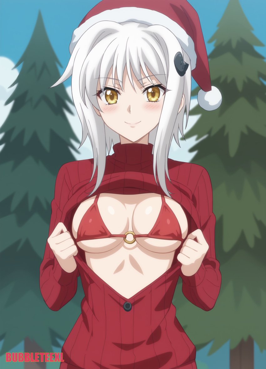 ai_assisted ai_generated anime anime_style christmas highschool_of_the_dead koneko_toujou