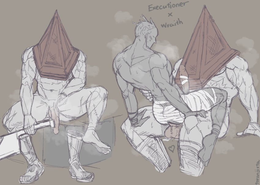 bara dead_by_daylight male male_only muscular muscular_male philip_ojomo pyramid_head silent_hill silent_hill_2 tagme the_wraith toranjista yaoi