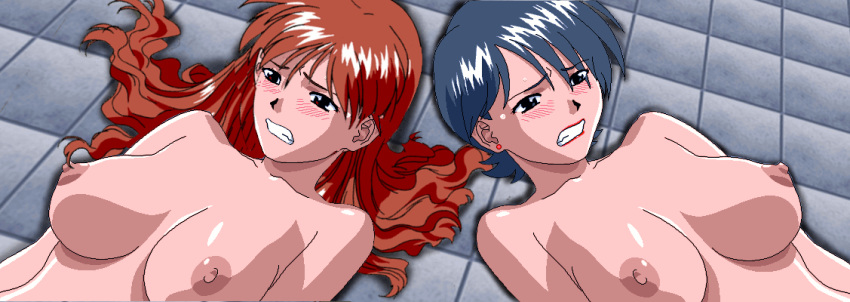 animated asuka_(viper) blush edit medium_breasts miki_(viper) offscreen_sex viper_(series) viper_ctr