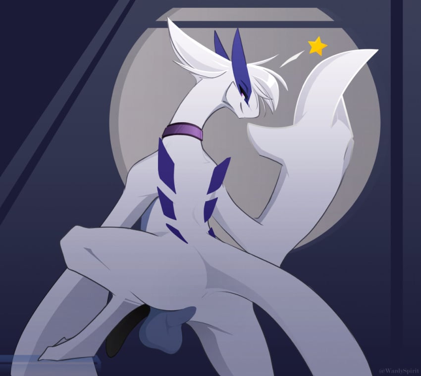 1boy 2020 alternate_color anthro anthrofied anus ass avian big_hands black_penis legendary_pokémon lugia male male_only nintendo nude original_character penis perineum pokemon pokemon_(species) pokemon_gsc smile solo tail testicles video_games warden006 white_body wings