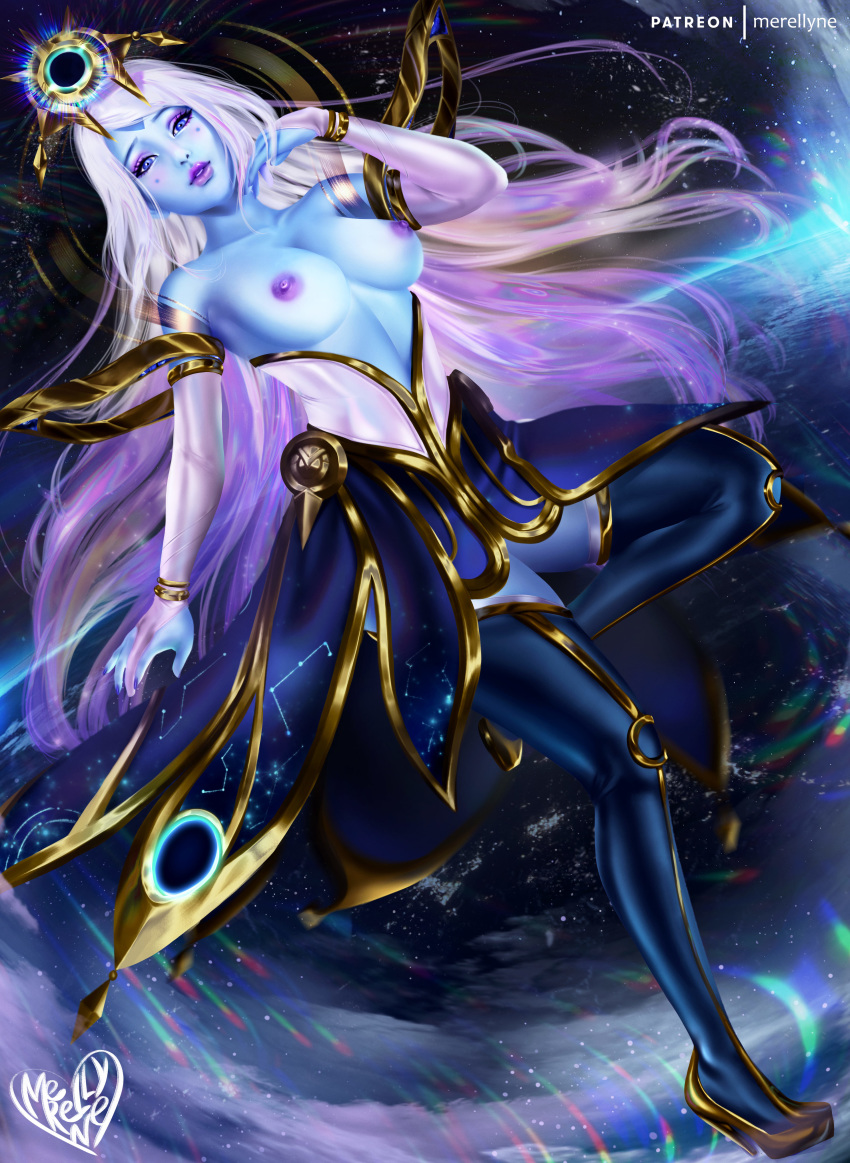 blue_skin cosmic_lux cosmic_series female league_of_legends luxanna_crownguard merellyne tagme