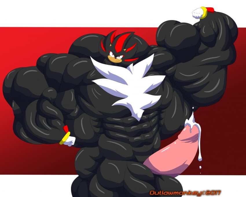 anthro balls big_muscles big_penis black_body black_fur bulge eulipotyphlan fur genitals hedgehog huge_cock huge_muscles humanoid_genitalia humanoid_penis hyper hyper_genitalia hyper_muscles hyper_penis male male_only mammal multicolored_body multicolored_fur muscular muscular_male outlaw_monkey_x penis red_body red_fur shadow_the_hedgehog solo sonic_(series) sonic_the_hedgehog_(series) two_tone_body two_tone_fur