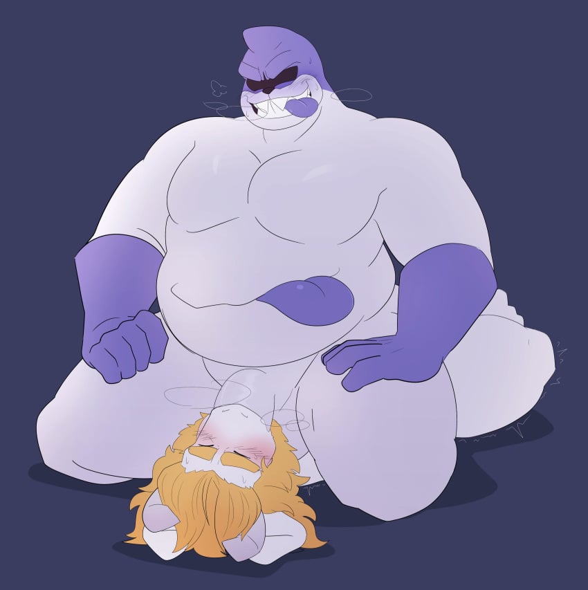 absurd_res asgore_dreemurr barazoku beard blonde_hair blush boss_monster bovid caprine closed_eyes darkner deltarune duo facial_hair fellatio fur gay genitals hair hi_res horn king_spade long_ears male male/male male_only mammal multi_mouth open_mouth oral overweight overweight_male penile penis redeyedgazer royalty sex simple_background smile stomach_mouth teeth tongue tongue_out undertale video_games white_body white_fur